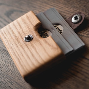 Card Case Wood Cardholder Personalized credit card holder Wooden wallet Business card case Leather Credit card wallet Engraving custom gift