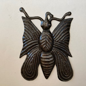 Haiti Steel Drum Folk Art Butterfly Metalwork Wall Decor Recycled metal butterflies moths Housewarming Gift Fair Trade Haitian Metal Work
