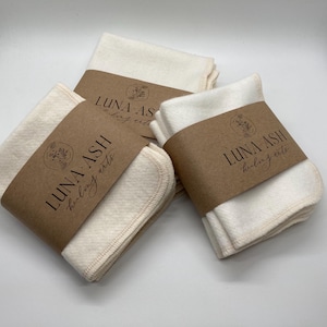 Bamboo/organic cotton Crescent moon cleansing cloths
