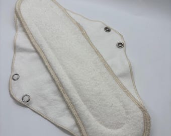 4 layer heavy pad- 12” undyed -Bamboo/organic cotton full moon period washable pad