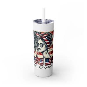 Trump Girl Patriotic Tumbler: Red White Blue 20oz Skinny Tumbler