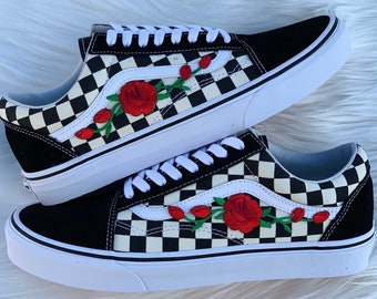 checkered daisy vans
