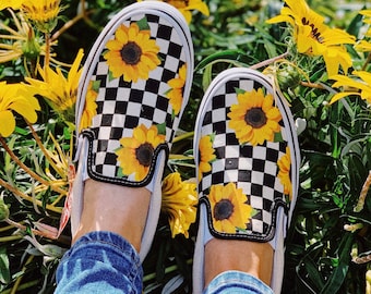 vans checkerboard sunflower