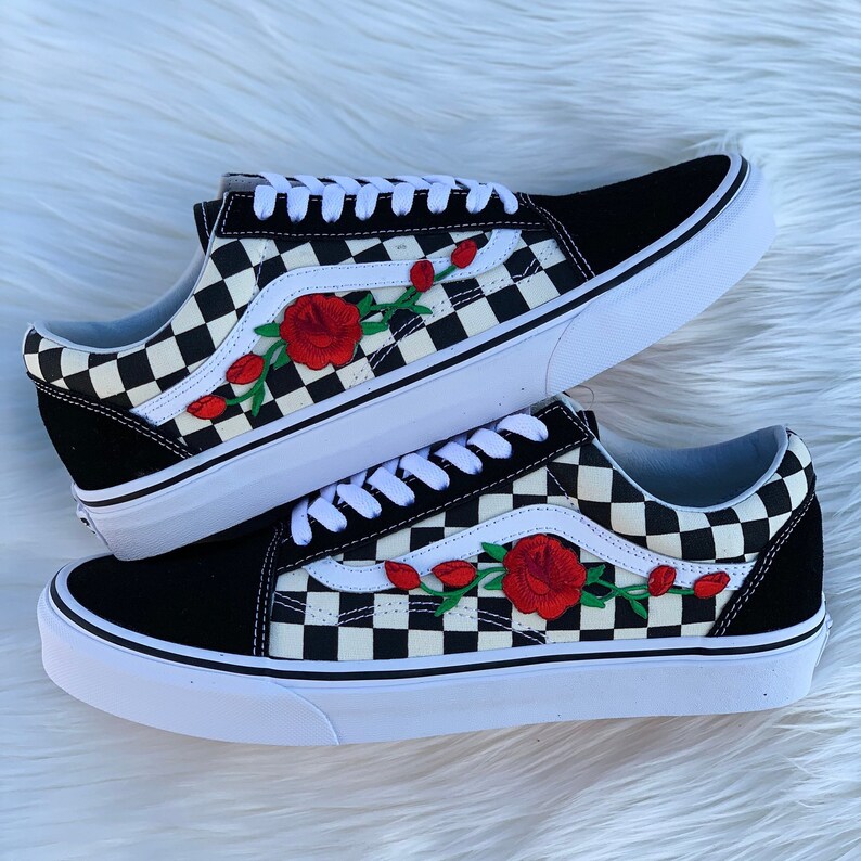 vans custom rose vans custom rose