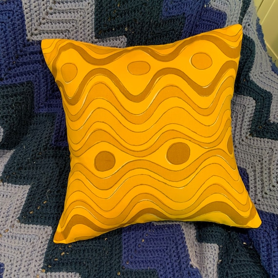 Vera Neumann Pillow Cover: 70s Mod Upcycled Fabric, 15" Square