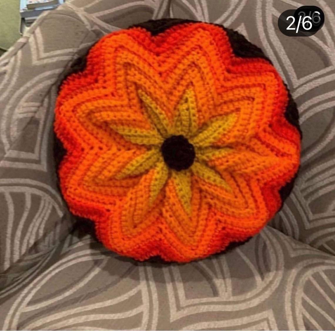 Mid Century 70s Crochet Throw Pillow Vintage Inspired Retro Etsy