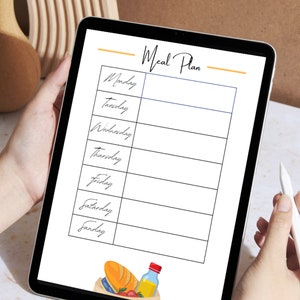 Printable Grocery List, Digital Grocery List, Printable Meal Plan ...