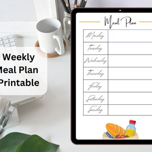 Printable Grocery List, Digital Grocery List, Printable Meal Plan ...
