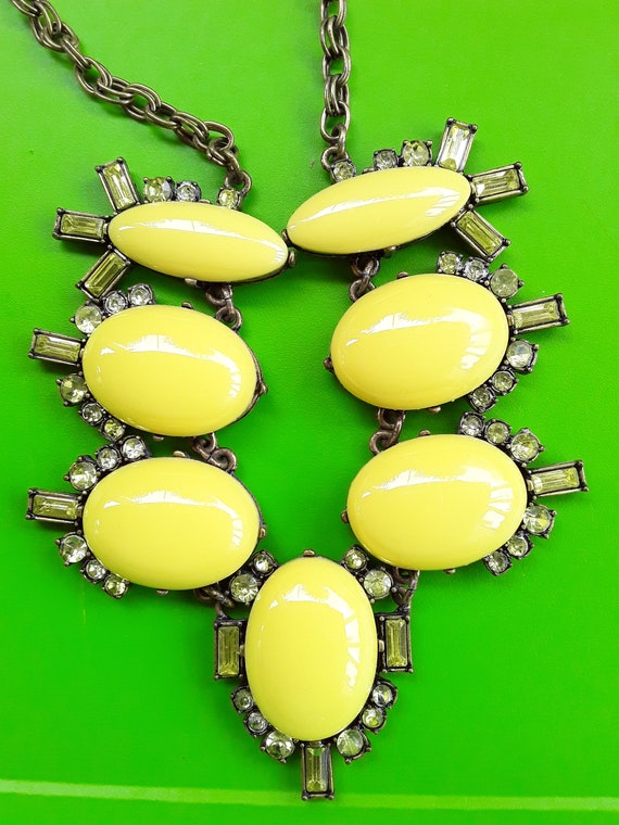 Vintage Retro 1950's Yellow Choker Necklace, Rhine