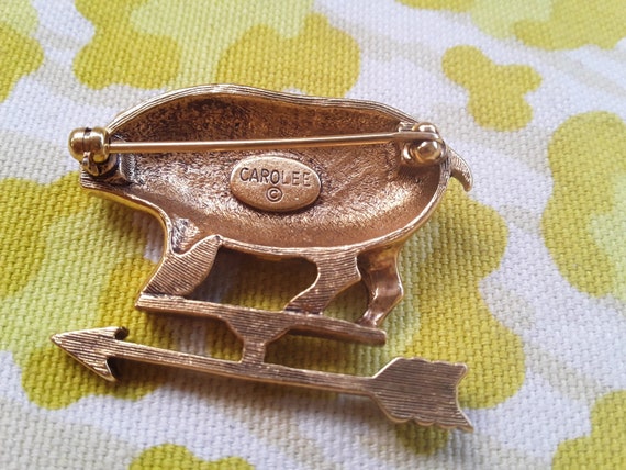 Vintage Carolee PIG Weather-vane Brooch, Custom J… - image 3