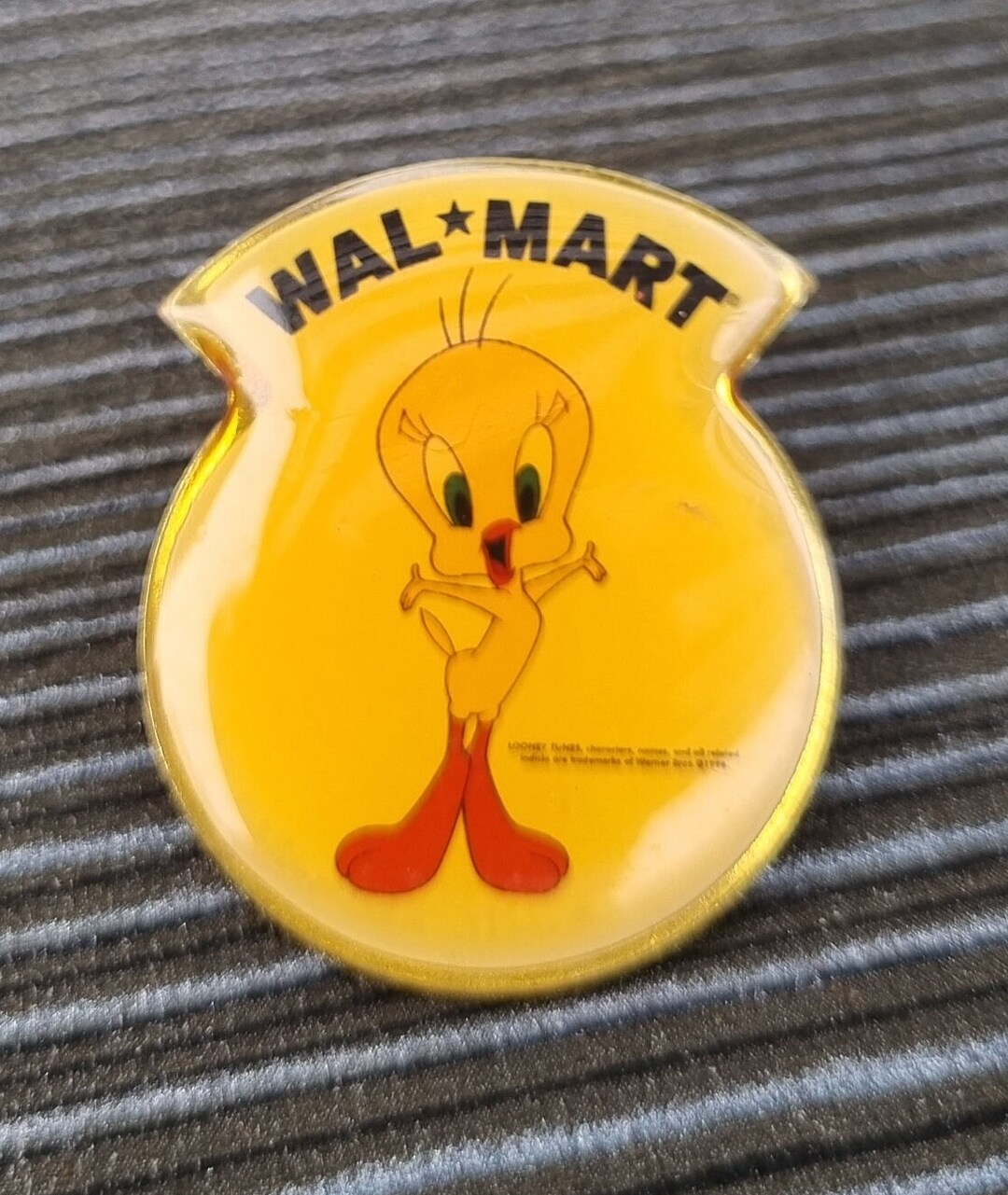 Vintage Walmart Enamel Associate Lapel Pin Tweety Bird Looney Toons