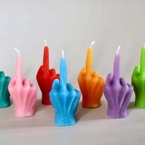 Middle Finger Beeswax/Soy Blend Candle Small | Birthday Candle | Cake Topper