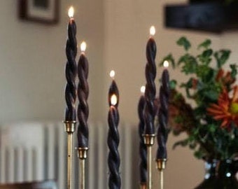 Spiral Beeswax Taper Candles: Set of 2, unscented
