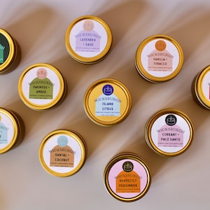 Gold Tin Scented Travel Candle Collection, 4 oz