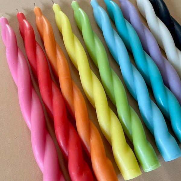 Tall Spiral Taper Candle | 100% Beeswax Candlestick | 11 Inch Tapers