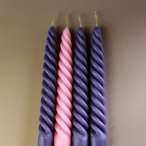 Advent Beeswax Taper Candle Set