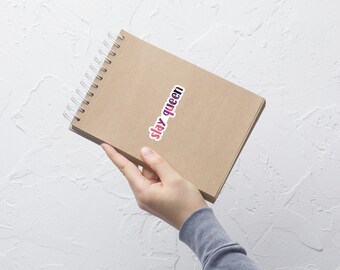 Slay Queen Stickers for Notebooks, Water Bottles, Computers, Cars. Motivational and Empowering Women Stickers Muti Color Marble Design