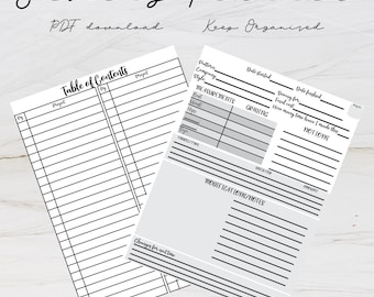 Sewing Log Printable, Keep track of all Crafting and Hobby Projects