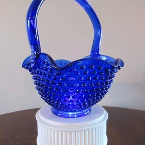 Fenton Blue Basket - Etsy