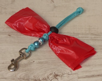 stylish dog waste bag holder made of paracord, - holder for dog waste bags