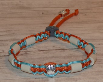 EM Keramik Halsband - mit Pfötchenperle - Zeckenhalsband - Zeckenschutz - Schmuckhalsband - Hundeschmuck