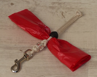 Dog poop bag holder made of paracord - holder for dog waste bags