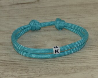 Surfer bracelet personalized, adjustable bracelet made of paracord, bracelet with name, friendship bracelet with initials