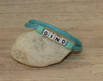 Name bracelet in turquoise, bracelet with name, customizable friendship bracelet