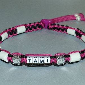 Hundehalsband mit EM Keramik - Fuchsia / Schwarz