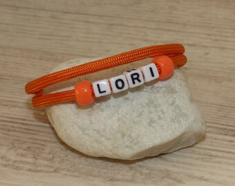 Bracelet personalized, name bracelet made of paracord, friendship bracelet - Orange