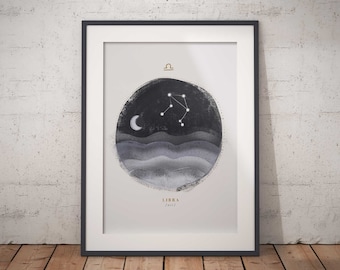 Libra Printable Poster | Digital Print | Printable Art | Digital Download - Zodiac / Constellations / Libra