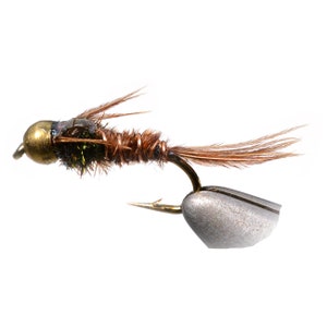 1 Doz Bead Head Flash Back Pheasant Tail Nymph Fishing Flies - Assorted fly hook sizes