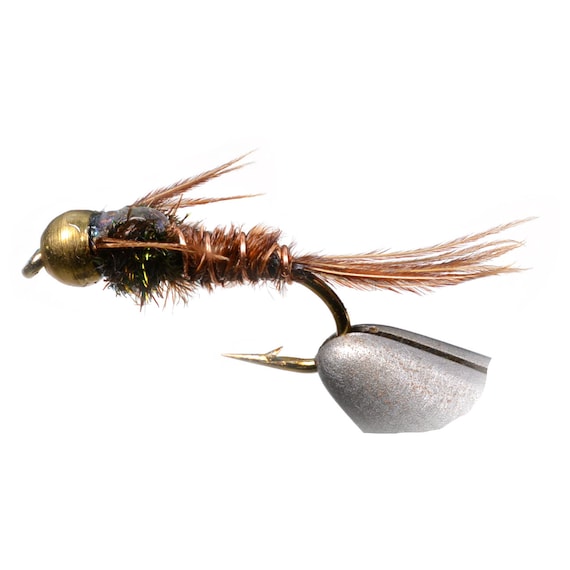 1 Doz Bead Head Flash Back Pheasant Tail Nymph Fishing Flies Assorted Fly  Hook Sizes 