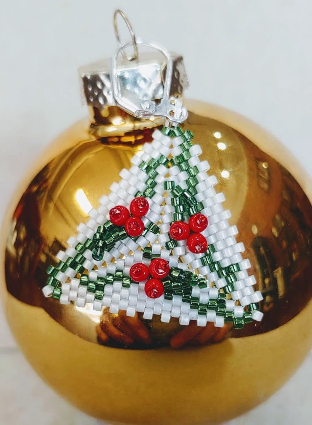 Holly Berry Earrings/Step-by-step beading pattern / Tutorial / Pdf beading pattern