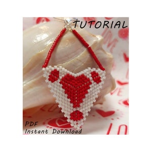 Be My ValentineEarrings/Step-by-step beading pattern / Tutorial / Pdf beading pattern