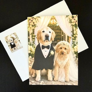 Custom Pet Portrait Card from Your Photo | Personalized Dog or Cat Greeting Card | Pet Lover Gift | Custom Birthday Card for Pet Owners