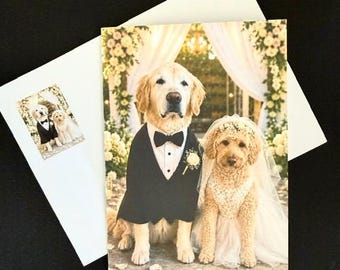 Custom Pet Portrait Note Card | Personalized Dog or Cat Card | Blank Inside for Any Occasion