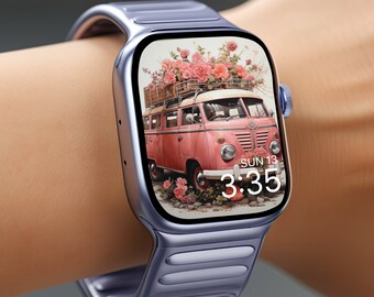 Vintage Van Watch Wallpaper - Retro Travel Vibes for Your Watch Face