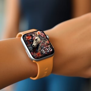 Set di sfondi 3D Paper Horse Art Apple Smart Watch Face Bundle per il download digitale di foto di sfondo di smart watch