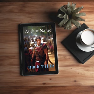 Romantyczna okładka książki Przystojny gladiator wojownik, idealna do Kindle Vella ebook marketing design, plik okładki powieści