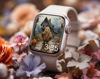 Haunted Ghost Apple Watch Wallpaper: Halloween Smart Watch Background (Digital Download)