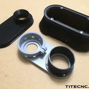 CNC Dust Shoe for 65mm ER11 Spindle - Custom size vacuum attachment