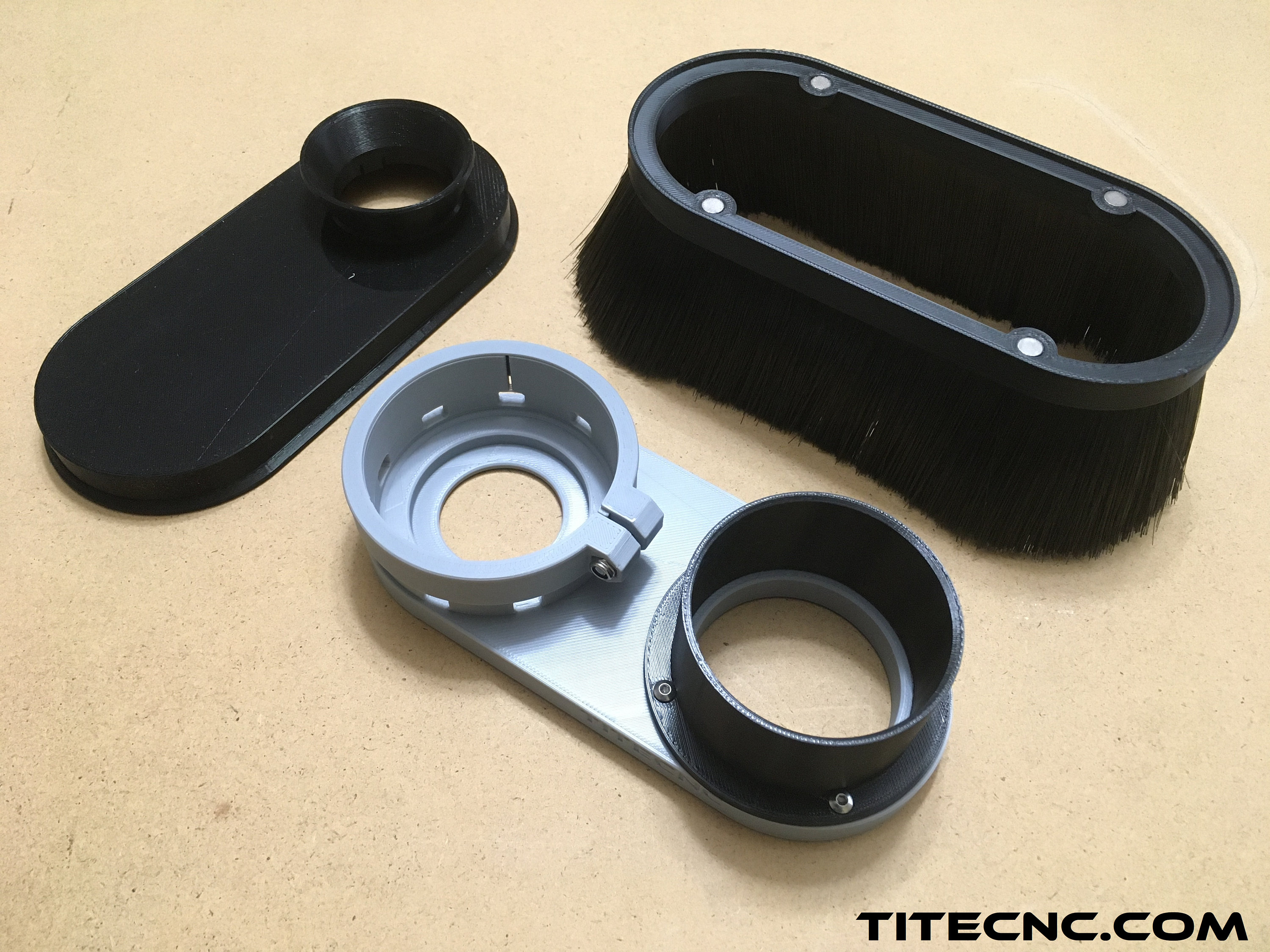 CNC Dust Shoe for 65mm ER11 Spindle - Custom Size Vacuum
