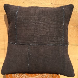 Oreiller de chanvre noir gris, housse de coussin, oreiller de décoration de salon 20x20, patchwork tapis tribal turc oreiller de chanvre en laine ottomane, 1439