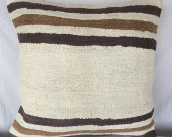 White Black Hemp Pillow,Cushion Cover,Livingroom Decoration Throw Pillow,Patchwork Turkish 20x20  Hemp Pillow,Minimalist Striped Pillow,1795