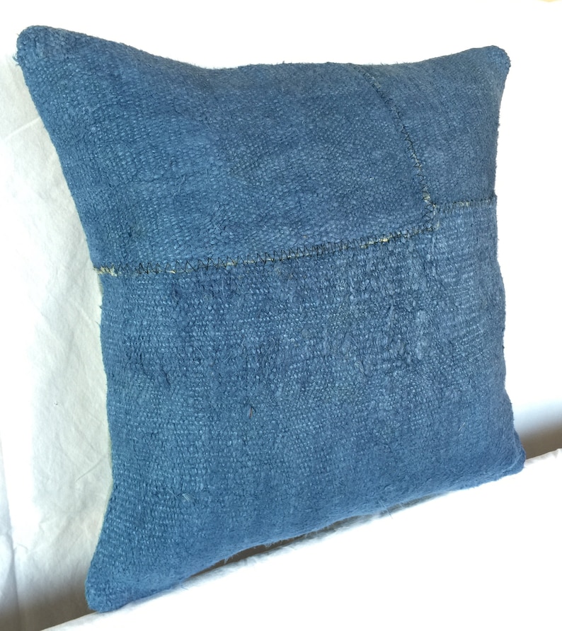 Blue Hemp Pillow,Cushion Cover,Living Room Decoration,Throw Pillow,Patchwork Turkish 20x20 Pillow,Patchwork Navyblue Hemp,Pillow Hemp,1528