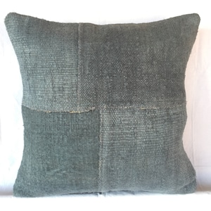 Blue Hemp Pillow,Cushion Cover,Living Room Decoration,Throw Pillow,Patchwork Turkish 20x20 Pillow,Patchwork Navyblue Hemp,Pillow Hemp,1511