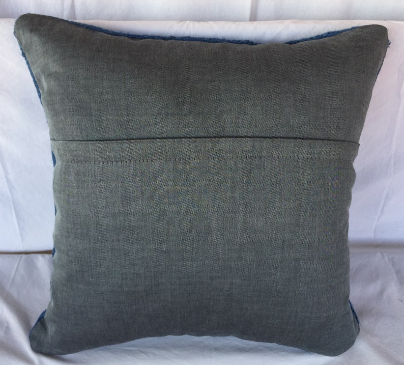 Blue Hemp Pillow,Cushion Cover,Living Room Decoration,Throw Pillow,Patchwork Turkish 20x20 Pillow,Patchwork Navyblue Hemp,Pillow Hemp,1528