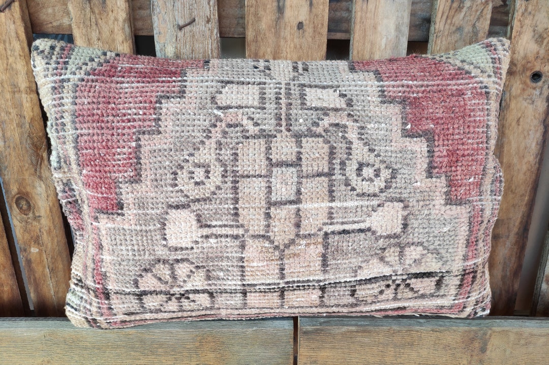Tribal Turkish Rug Pillow,handmade Vintage Lumbar Kilim Pillow,wool ...