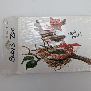 vintage Suzy’s Zoo New Nest 8 Cartes de changement d’adresse avec enveloppes dans le paquet